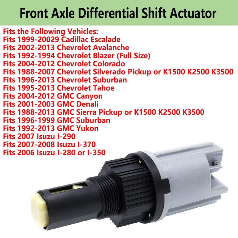 LIYYOO 26060073 Front Axle Differential Shift Actuator, Compatible with Chevy GMC Cadillac Isuzu 4WD Replaces 26060073,600-101,8-26060-073-0 - Image 3